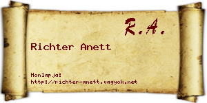 Richter Anett névjegykártya